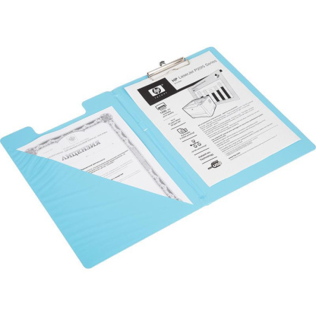 Папка-планшет с зажимом Attache Bright colours A4 голубая с выдвижным подвесом