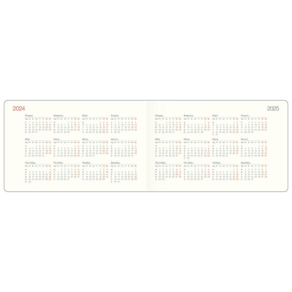 Ежедневник датированный 2024 год Infolio Monochrome балакрон А6 64 листа  белый (черный обрез)