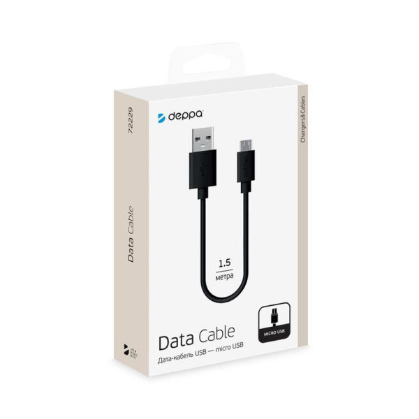 Кабель Deppa USB A  - micro USB 3 метра (72229)