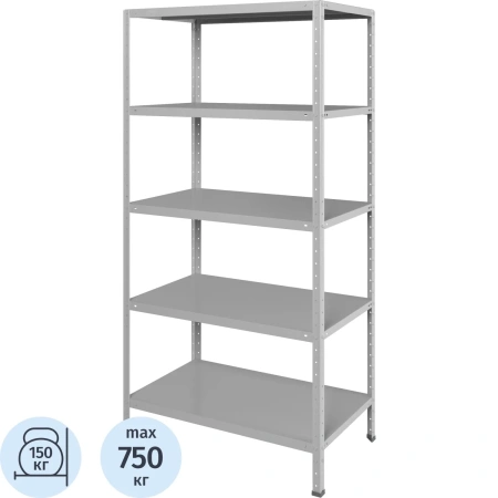 Стеллаж металлический Практик MSStr200/100х60/5Ком 5 полок 1000х600х2000  мм