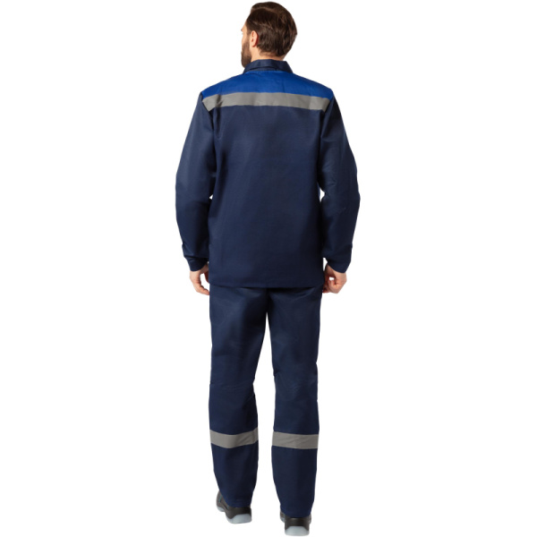Костюм рабочий летний мужской л16-КБР с СОП синий/васильковый (размер  72-74, рост 182-188)