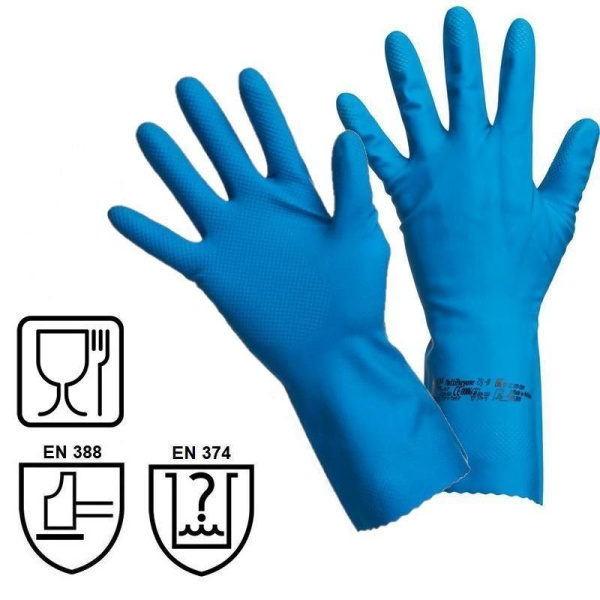 Перчатки латексные Vileda Professional Многоцелевые синие (размер 9.5-10, XL, артикул производителя 102590)