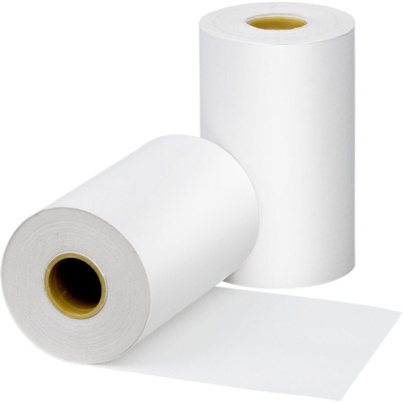 Чековая лента из термобумаги Комус 57 мм намотка 15 м диаметр 33 мм  втулка 12 мм (12 штук в упаковке)