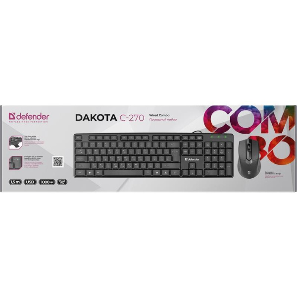 Комплект клавиатура и мышь Defender Dakota C-270 (45270)