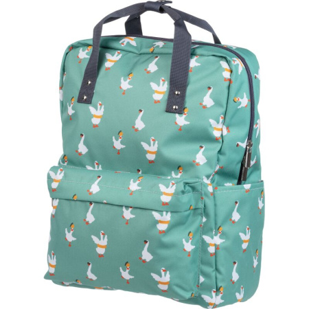 Рюкзак Комус Класс (№1 School) Квадро Гуси зеленый