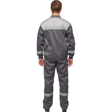 Костюм рабочий летний мужской л22-КПК с СОП темно-серый/светло-серый (размер 48-50, рост 158-164)
