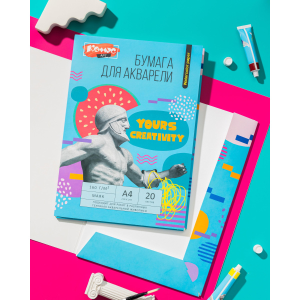 Бумага для рисования акварелью Комус Арт А4 20 листов (160 г/кв.м) Бумага для рисования акварелью Комус Арт А4 20 листов (160 г/кв.м)
