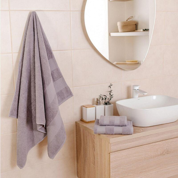 Полотенце махровое Конфетти 70x130 см 390 г/кв.м серое