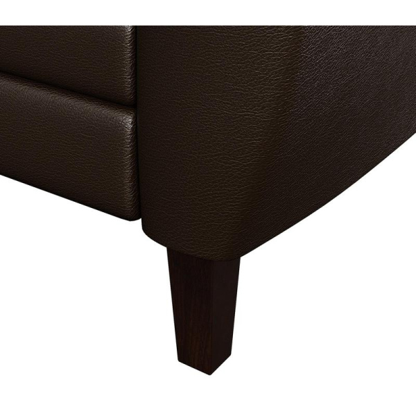 Диван двухместный Bayu темно-коричневый (искусственная кожа)