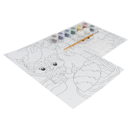 Картина по номерам Lori Счастливый енотик