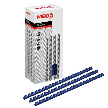 Пружины для переплета пластиковые Promega office 12мм синие 100шт/уп.  (для сшивания 80 листов) Пружины для переплета пластиковые Promega office 12мм синие 100шт/уп.  (для сшивания 80 листов)