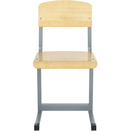 Стул ученический Комус (прозрачный лак/серый, рост 7)