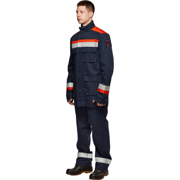 Костюм для защиты от электродуги Энергия летний синий/оранжевый 13.2  кал/см2 (размер 44-46, рост 182-188)