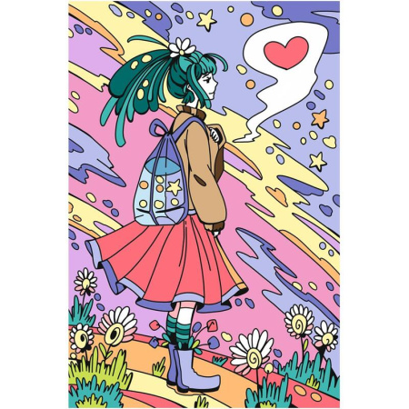 Картина по номерам Lori Аниме Мысли о любви