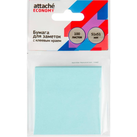 Стикеры Attache Economy 51x51 мм пастельный синий (1 блок, 100 листов)