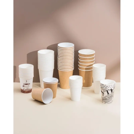 Стакан одноразовый Комус Эконом бумажный белый 250 мл 50 штук в упаковке Стакан одноразовый Комус Эконом бумажный белый 250 мл 50 штук в упаковке