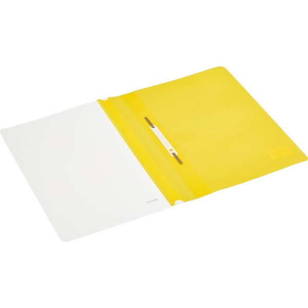 Скоросшиватель пластиковый Комус А4 до 100 листов желтый (толщина обложки 0.13/0.18 мм)
