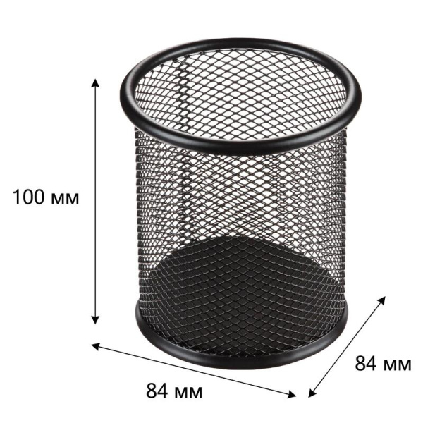 Подставка-стакан для канцелярских принадлежностей M&G черная  8.4x8.4x10 см