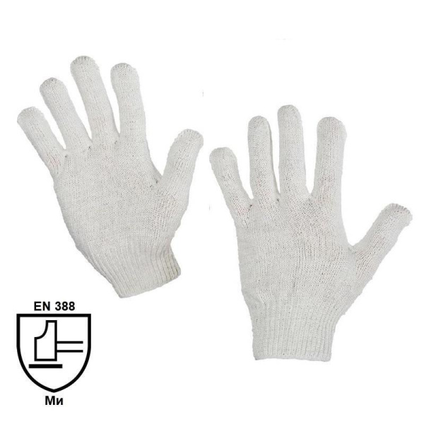 Перчатки х/б бюджет (3 нити, 10 пар, размер 6/XS)
