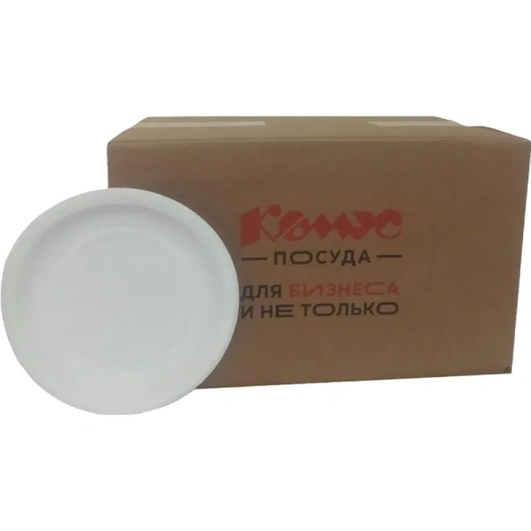Тарелка одноразовая бумажная 210 мм белая 500 штук в упаковке Тарелка одноразовая бумажная 210 мм белая 500 штук в упаковке