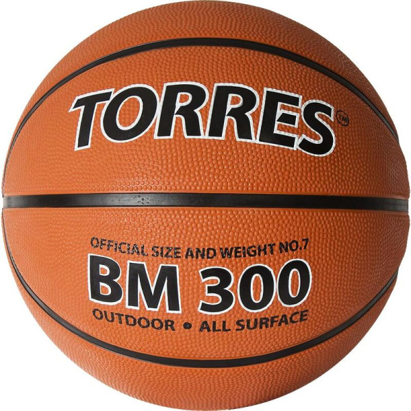 Мяч баскетбольный Torres BM300 №7 оранжевый/черный