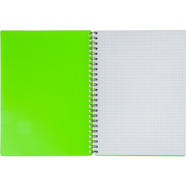 Бизнес-тетрадь Attache Неон А5 96 листов зеленая в клетку на спирали  (150х210 мм)
