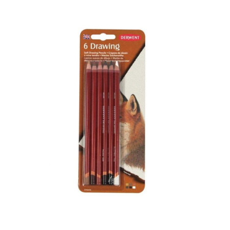 Карандаши цветные Derwent Drawing 6 цветов в блистере