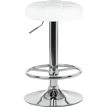 Табурет барный Dobrin Bruno белый/хромированный (искусственная  кожа/металл)