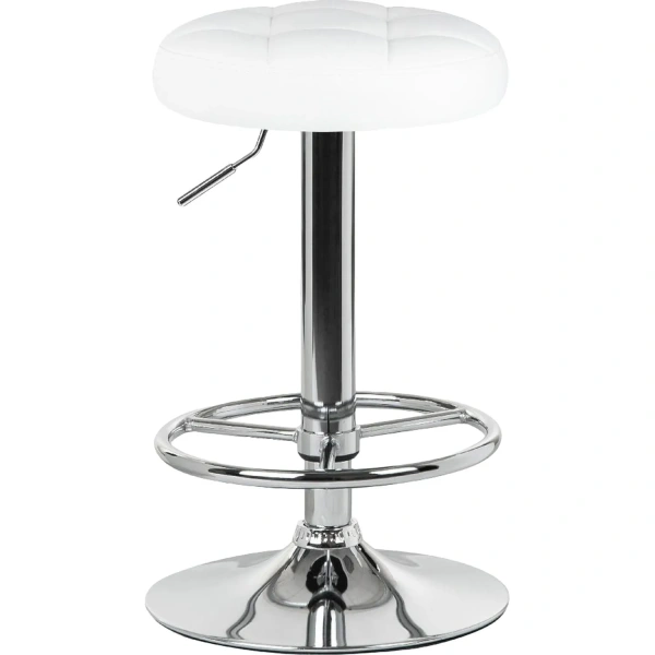 Табурет барный Dobrin Bruno белый/хромированный (искусственная  кожа/металл)
