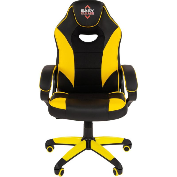 Кресло игровое Easy Game 690 TPU желтое/черное (экокожа/ткань, пластик)