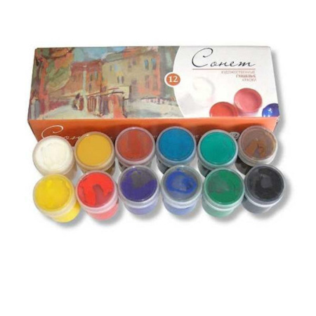 Художественная гуашь Сонет 12 цветов Художественная гуашь Сонет 12 цветов