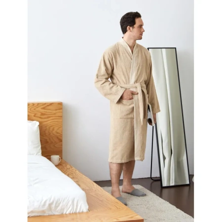 Халат махровый Комус Delray 54 (XXL) бежевый