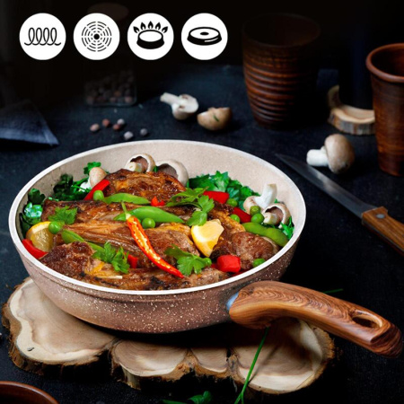 Сковорода Традиция Миндаль литой алюминий/антипригарное 20 см