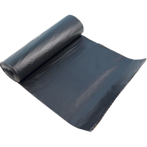 Мешки для мусора 120 л черные (ПВД 30 мкм, 10 штук в рулоне)