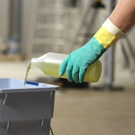 Перчатки латексные Vileda Professional Усиленные с неопреном повышенная прочность зеленые/желтые (размер 9.5-10, XL, артикул производителя 120270)