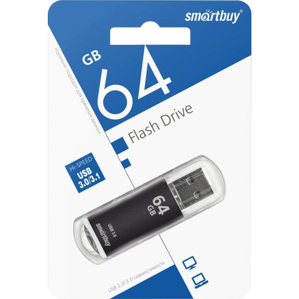Флешка USB 3.0 64 ГБ Smartbuy V-Cut (SB64GBVC-K3)