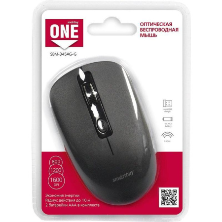 Мышь компьютерная Smartbuy ONE 345AG (SBM-345AG-G) серая Мышь компьютерная Smartbuy ONE 345AG (SBM-345AG-G) серая