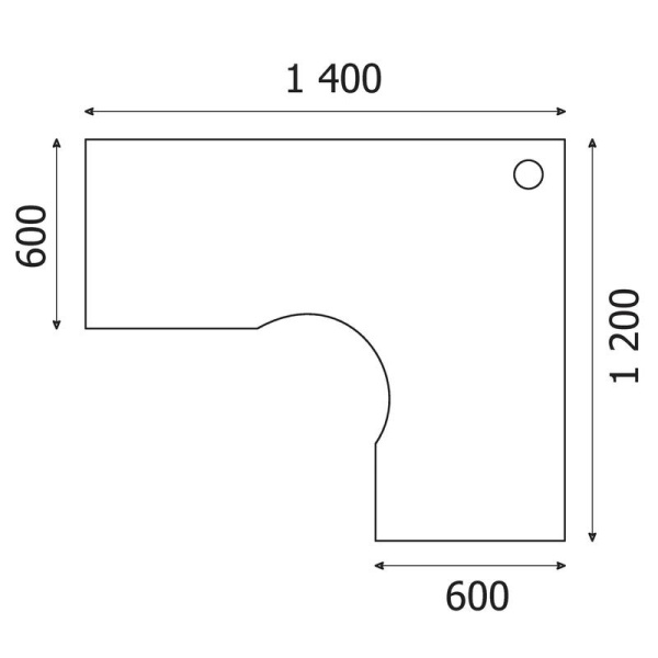 Стол эргономичный Easy One правый (серый, 1400x1200x743 мм)