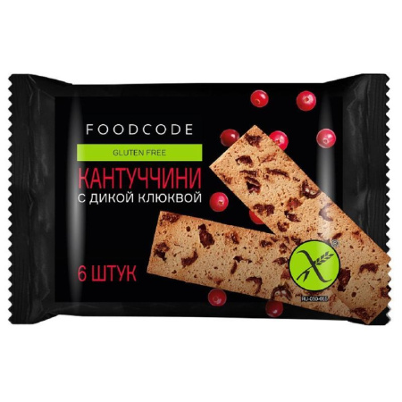 Печенье сдобное Foodcode Кантуччини с дикой клюквой 160 г Печенье сдобное Foodcode Кантуччини с дикой клюквой 160 г