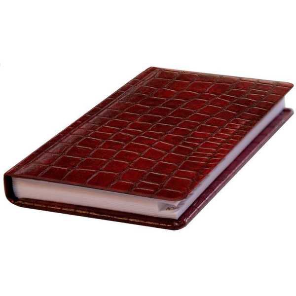 Телефонная книга Attache Croco искусственная кожа А6 56 листов бордовая (85х130 мм)