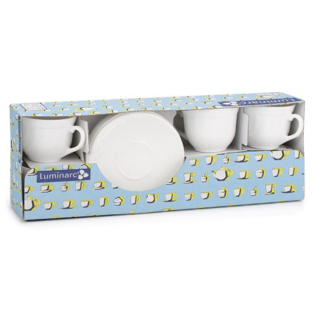 Сервиз чайный Luminarc Трианон (E8845) на 6 персон стекло (6 чашек 220 мл, 6 блюдец 14 см)