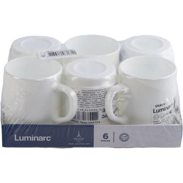 Набор кружек Luminarc Opal стеклянных 250 мл (6 штук в упаковке)