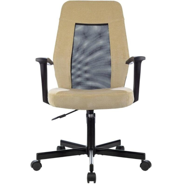 Кресло офисное Easy Chair 225 PTW бежевое/черное (сетка/ткань, металл)