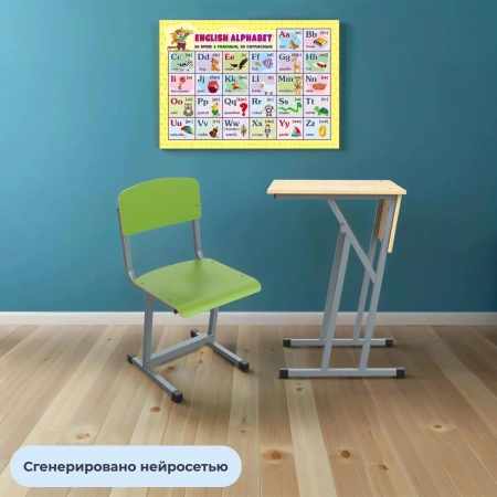 Стул ученический Комус Мебель зелёный/серый рост 6