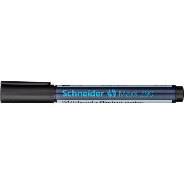 Маркер универсальный для досок и флипчартов Schneider S290 cap off, черный, 2 мм