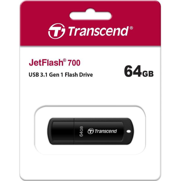 Флеш-память Transcend JetFlash 700 64Gb USB 3.0 черная