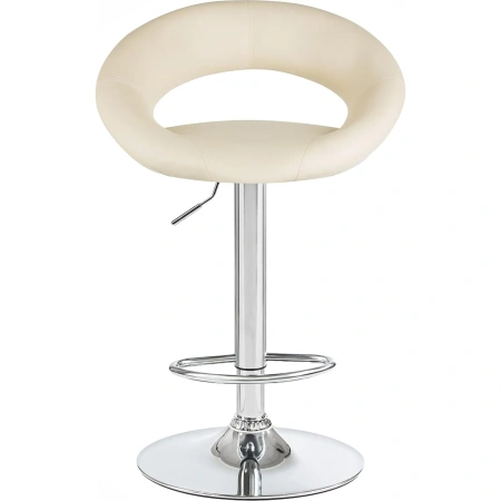 Стул барный Dobrin Mira кремовый/хромированный (искусственная  кожа/металл)