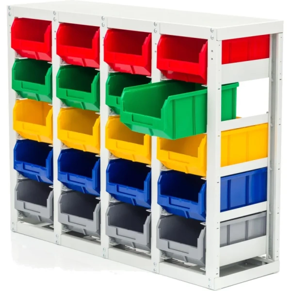 Стеллаж металлический с направляющими Стелла-техник (840х1050х345 мм, 20     ячеек)