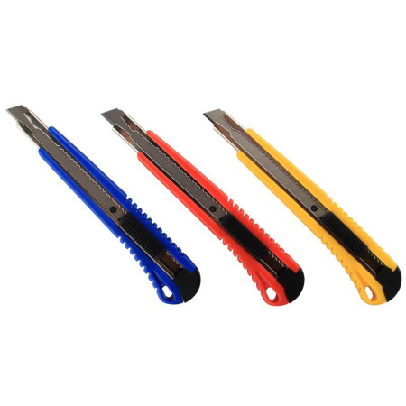 Нож канцелярский Attache с фиксатором и металлическими направляющими (ширина лезвия 9 мм)