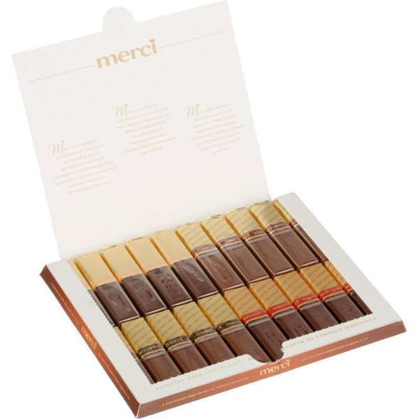 Шоколадные конфеты Merci ассорти темный шоколад 250 г